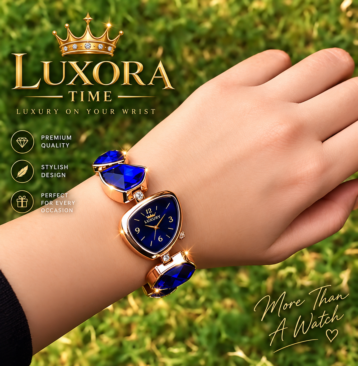 Luxora Aurora Gemstone Cuff Watch ( 7 Days Return Policy)
