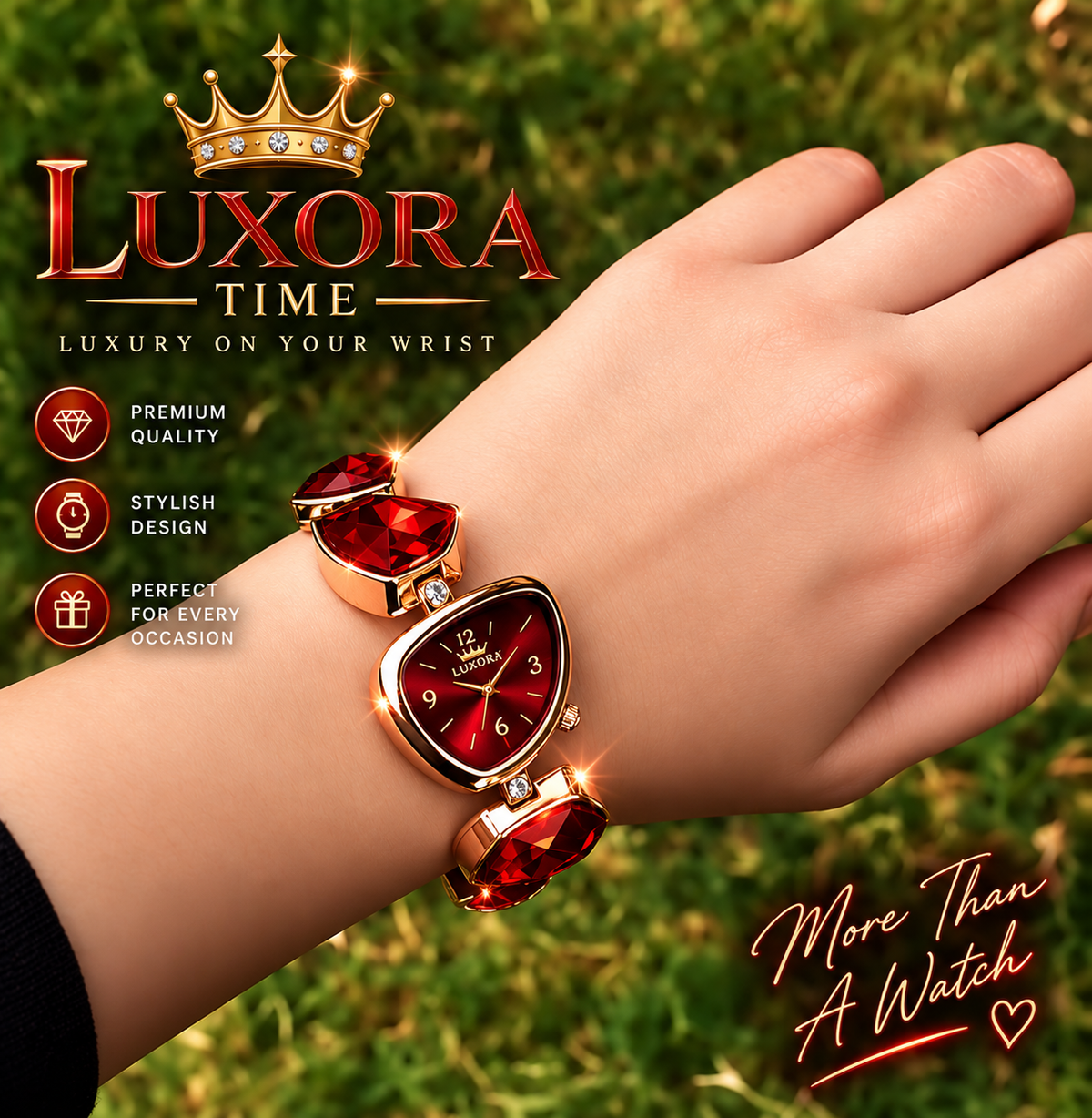 Luxora Aurora Gemstone Cuff Watch ( 7 Days Return Policy)