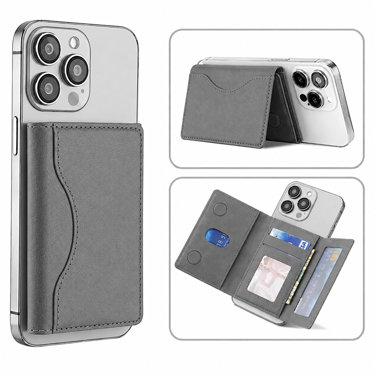 Slim Tri-Fold MagSafe Wallet With Stand