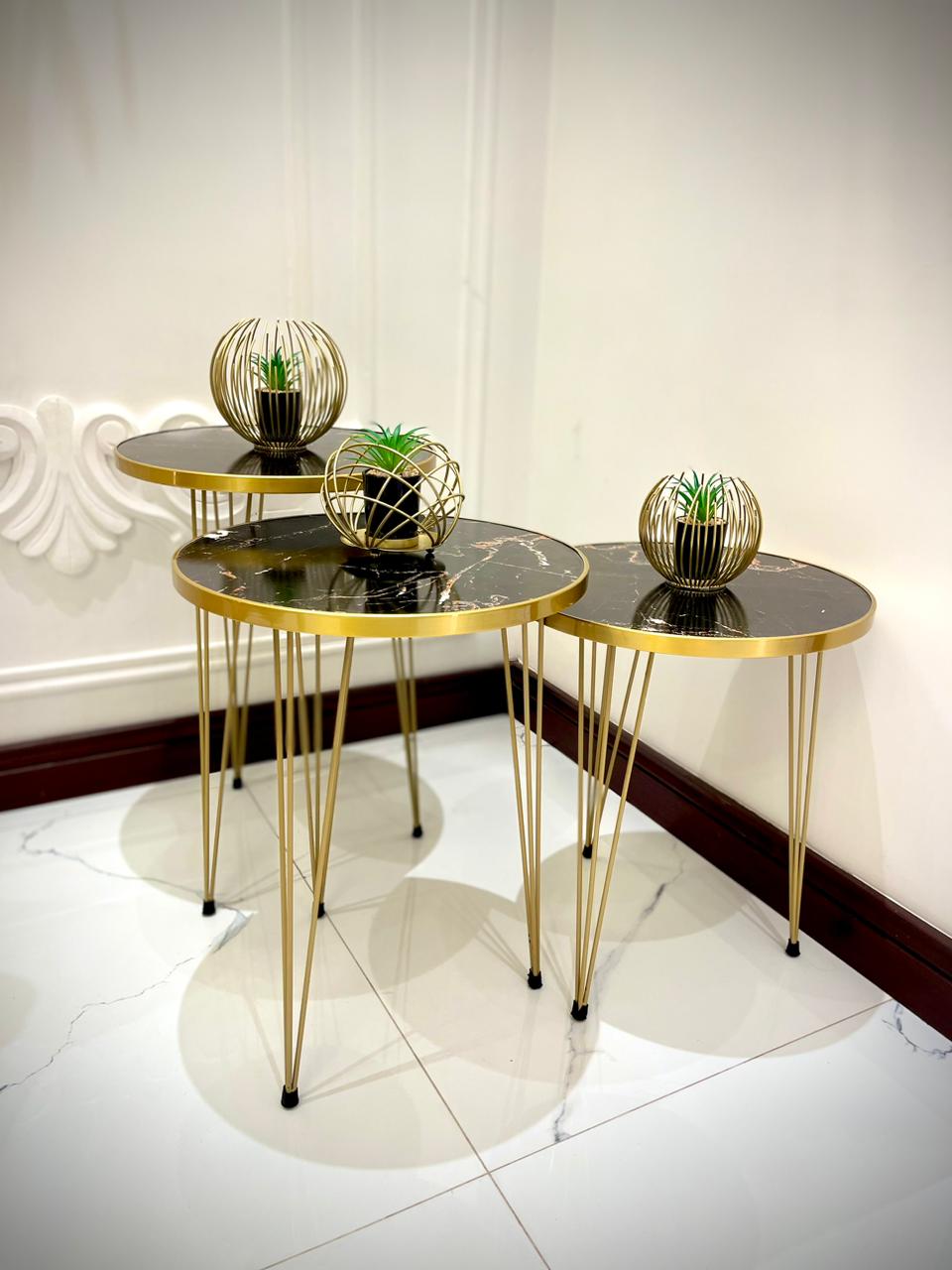 Set of 3 Modern Coffee Table – Nesting End Table & Side Table Set for Stylish Living