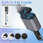 New 4 in 1 Car Charger With Smart Voltage Super Fast Charging Supported