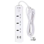 Extension Lead with 2 Meters Heavy Duty Copper Cable, 3 Power Sockets Extension Board with 2 USB & 1 Type C